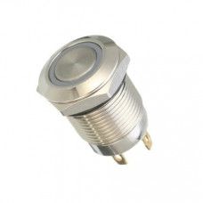 WHITE 12 mm 220 V LATCHING Metal Switch — view 1