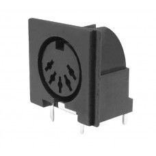 MX 5 Pin DIN Female Connector PCB Mounting Plastic (MX-445) — view 1