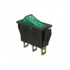 Rocker switch 15A 250V 3PIN Green led — view 1