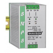 G31-70-24-12 Shavison SMPS (24V 2A 48W) and (12V 1.5A 18W) Dual Output DIN Rail Mountable Metal Power Supply — view 1