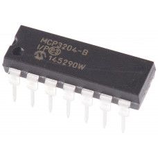 MCP3204 12-Bit 4-Channel A/D Converter (ADC) with SPI Interface IC DIP-14 Package — view 1