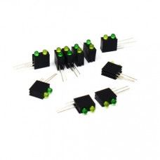 3MM Double Hole LED Light Holder with Light Yellow+Green (Pack of 10) — view 1