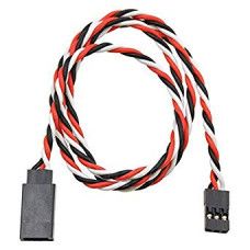 SafeConnect Twisted 100cm 22AWG Servo Lead Extension (Futaba) Cable with Hook — view 1