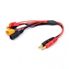 20cm 14AWG 4.0mm Banana Plug to XT60, XT30, DC5.5,JST & T Plug Charger Adapter Cable — view 1