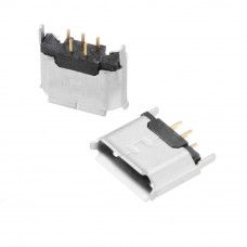 Micro USB Type-B Female 5 Pin Through Hole Connector — view 1