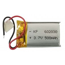 3.7V 500mAH (Lithium Polymer) Lipo Rechargeable Battery Model KP-602030 — view 1