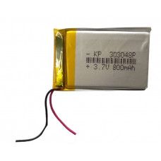 3.7V 800mAH (Lithium Polymer) Lipo Rechargeable Battery Model KP-303048 — view 1