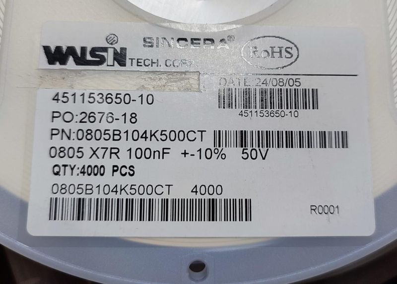 100NF 50V 0805 SMD Capacitor 10% X7R 104 0.1UF ET9201 — view 2