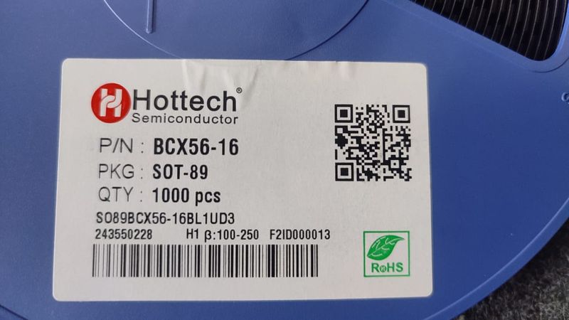 BCX56-16 BL SOT-89-3L Hottech smd NPN Transistor 80V 1A ET7729 — view 2