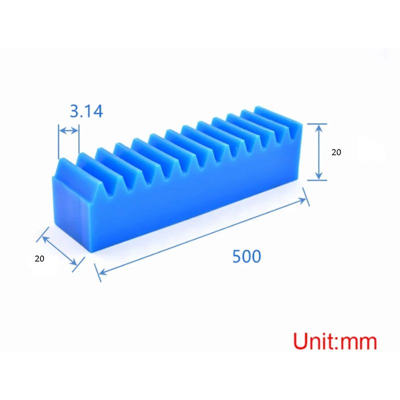 1 Module 20×20×500mm Blue Nylon Rack Only — view 3