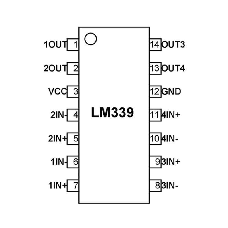 LM339 Low Power Low Offset Voltage Quad Comparator IC DIP14 Package — view 3