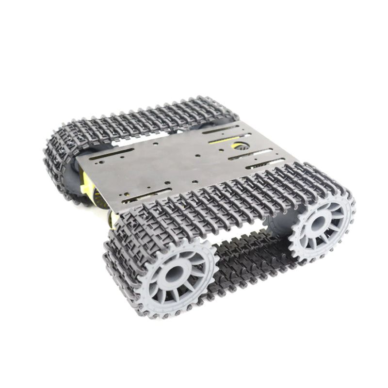 4WD Tracked Robot Tank Intelligent Car Chassis Obstacle Avoidance Remote Control DIY (Silver) — view 1