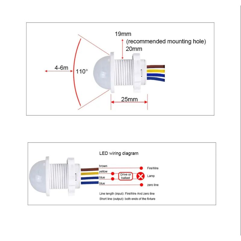 PIR Motion Sensor Switch Mountable Movement Detector — view 3