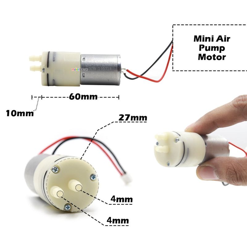 RF-370 DC Mini Water Pump Motor with Dual Nozzle — view 3