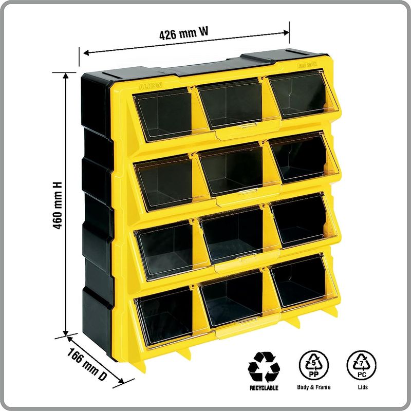 [Type 2] Alkon: ACO12PTL Component Organiser with 12 Transparent Pockets — view 3