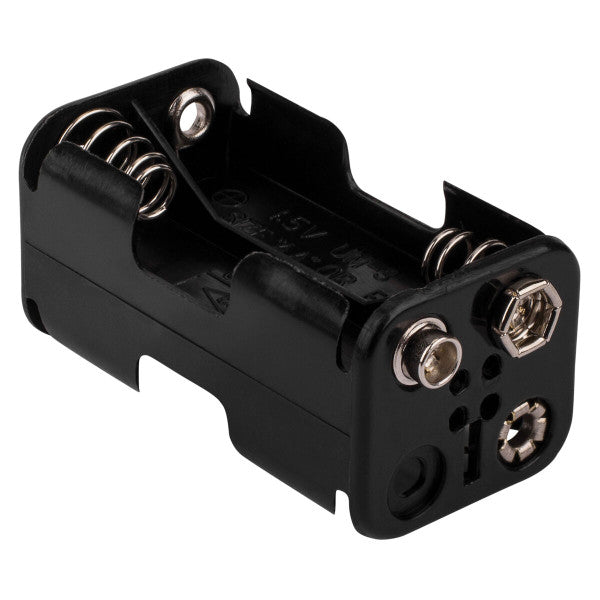 (Type 2) AAx4 Cell Holder Plastic Battery Square Case with Snap Connector — view 3