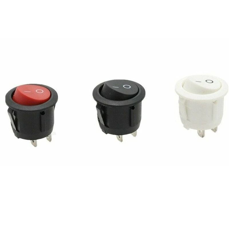 KCD1 Round Rocker SPST Switch 2 Leg 6A 250V — view 2