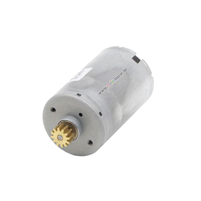 6-24V DC Brush Motor Round 35.7x75.3mm with 12 Teeth Copper Gear — view 3