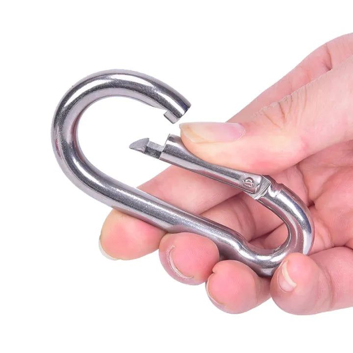 304 Stainless Steel Spring Carabiner Snap Hook Keychain — view 3