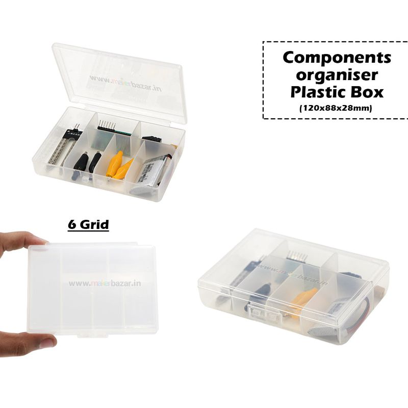 Non-Uniform Fixed Partition Clear Plastic Box Component Organiser — view 2
