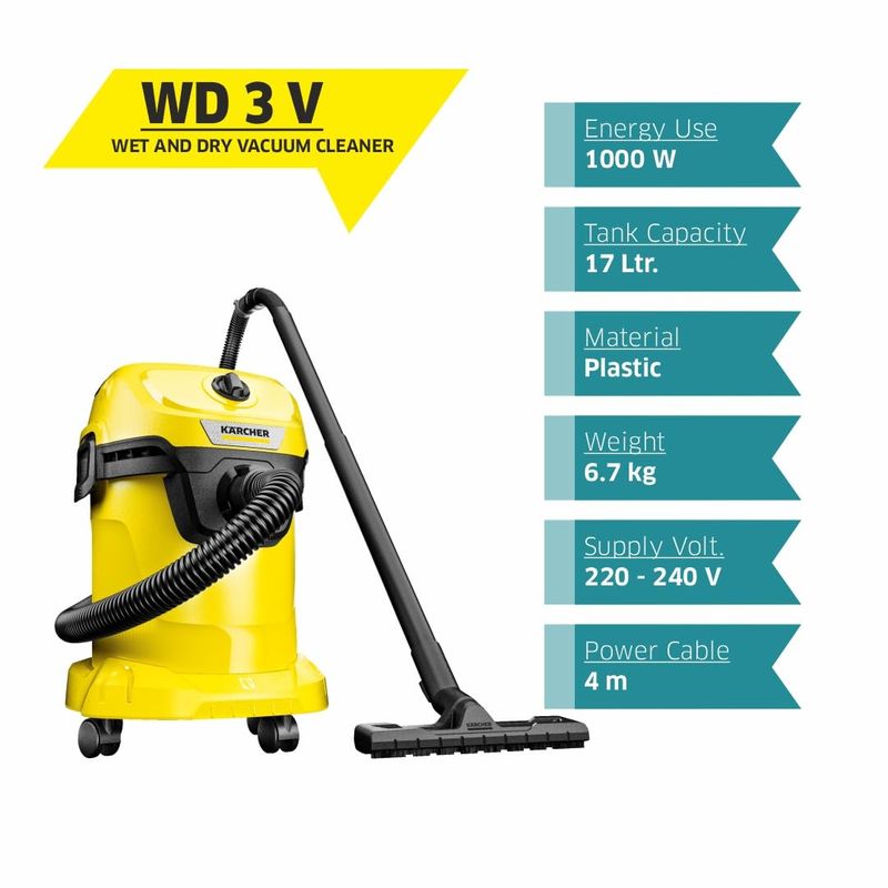 Karcher Wd 3 V-17/4/20 1000W Wet and Dry Vacuum Cleaner — view 2