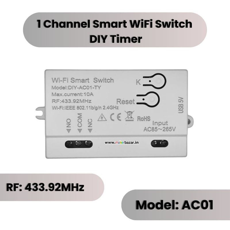 DIY-AC0x-TY AC Tuya Smart WiFi+RF Switch DIY Timer — view 2