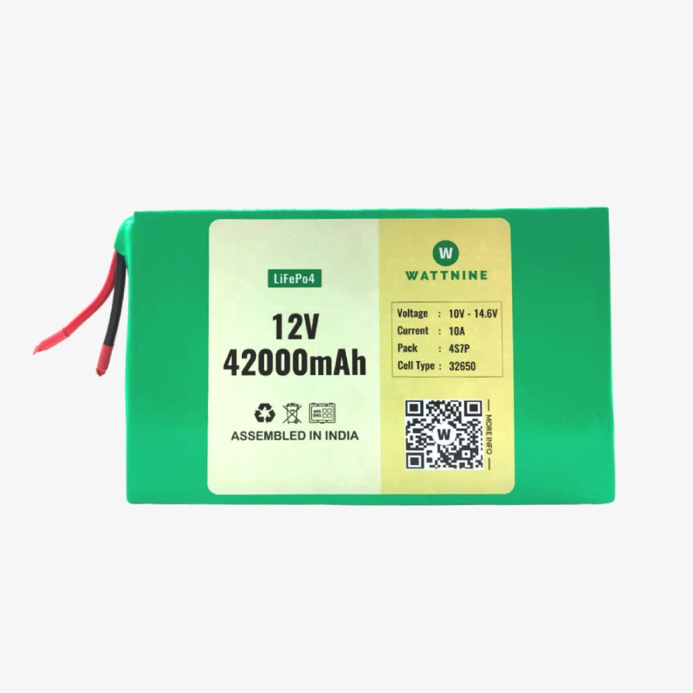 WATTNINE® 12.8V 42Ah Rechargeable Lithium Ion (LifePo4) Battery Pack with 3 year Warranty — view 2