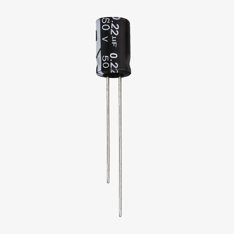0.22uF 50V Aluminum Radial Electrolytic Capacitor - Through Hole Package — view 1
