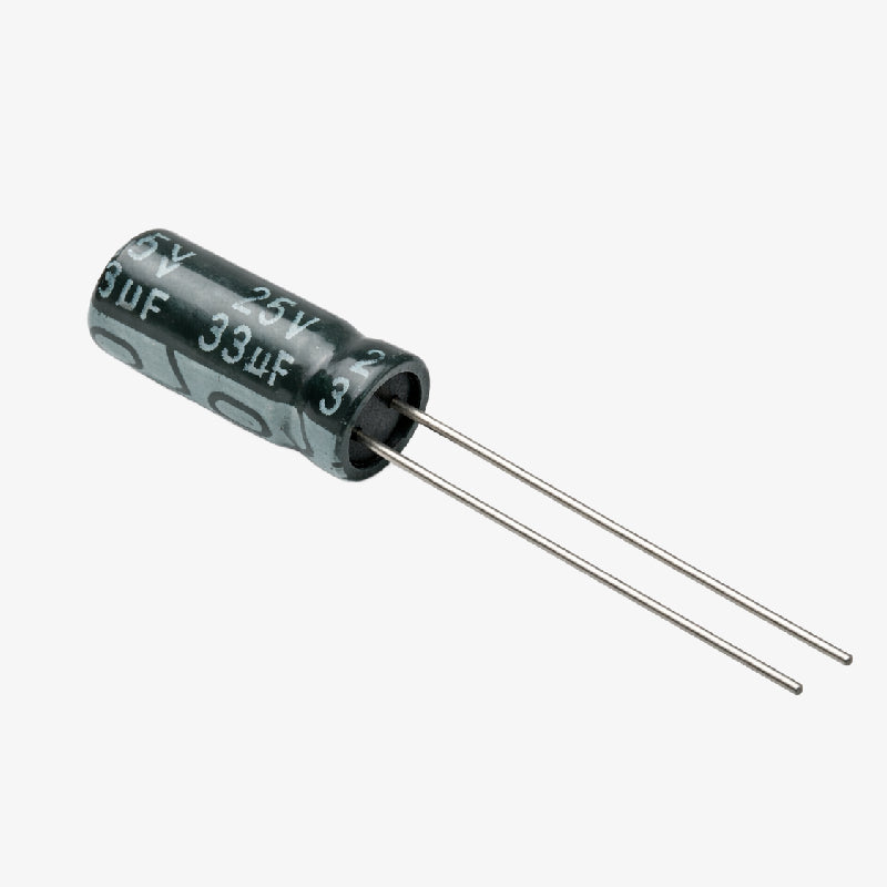 33uF 25V Aluminum Radial Electrolytic Capacitor - Through Hole Package — view 2
