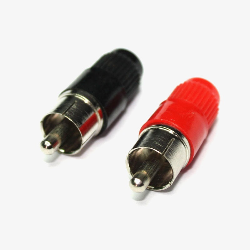 RCA Plug Male Connector Pair (Red & Black) — view 2