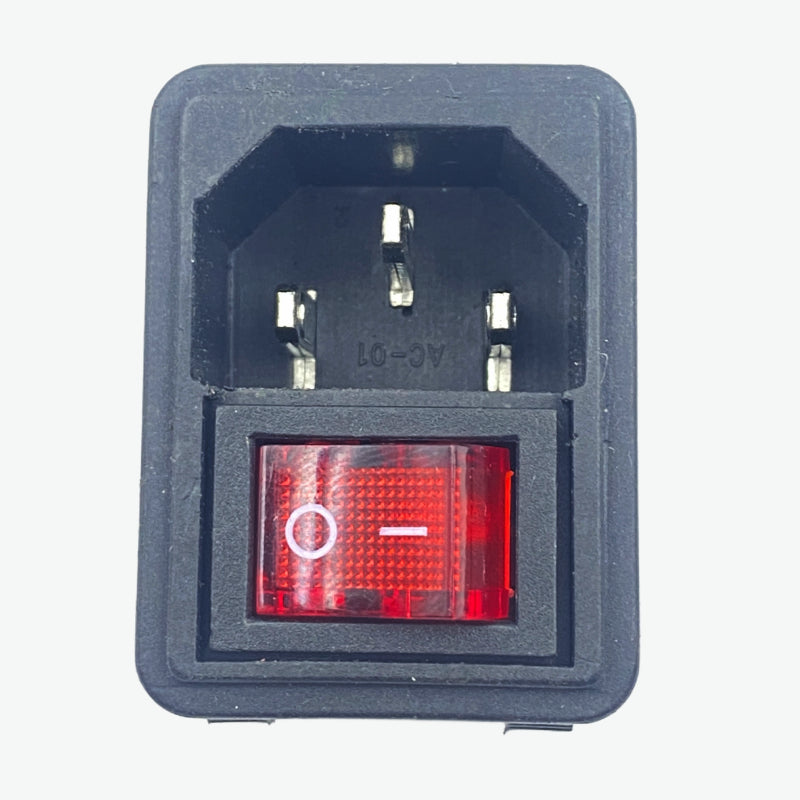 AC-04 3 Pin AC Power Socket with Indicator Switch Panel Mount — view 2