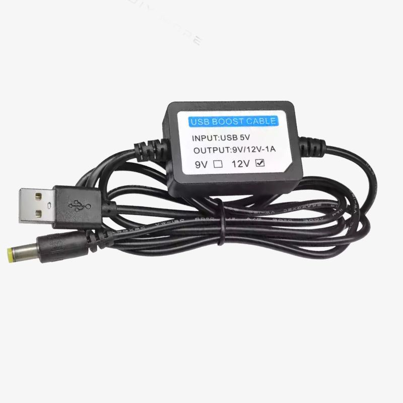 USB Power 5V 1A to 12V DC Step-Up Converter Cable with 2.1x5.5mm Connector — view 1