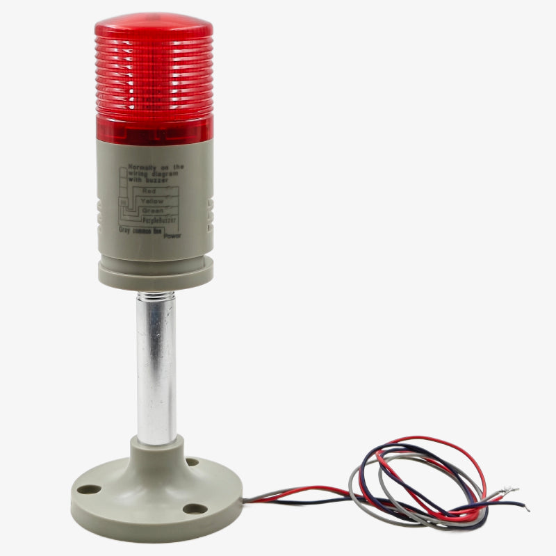 Signal Tower Light with Buzzer 1 Tier - Red LED, 24V/220V AC/DC — view 1