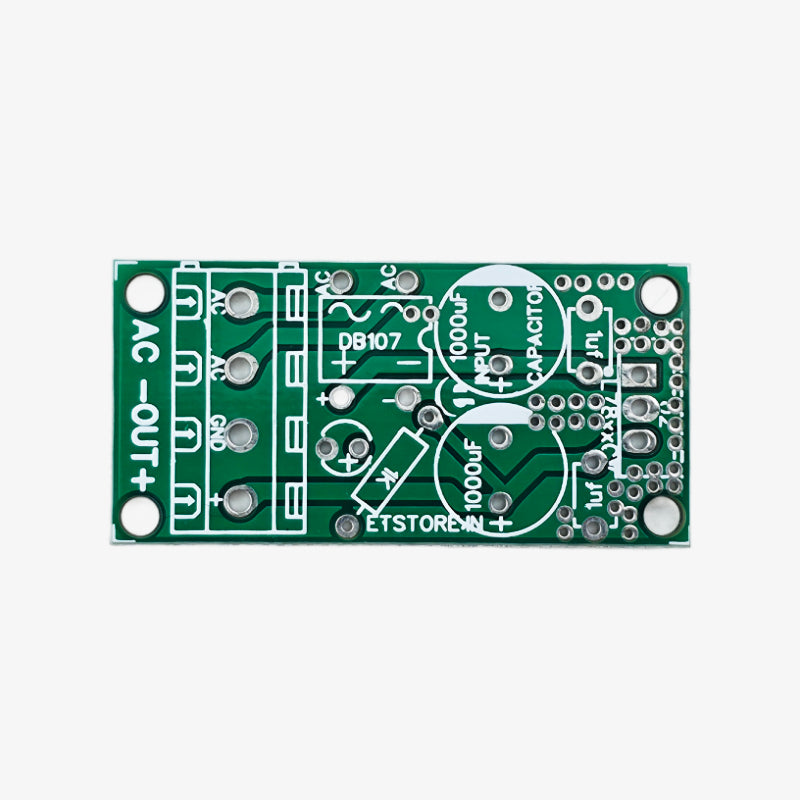 DB107 and 78XX Regulator Bridge Rectifier Module PCB — view 1