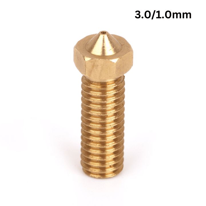 V6 Volcano Brass Length Extruder Nozzle 3.0mm x 1.0mm — view 1