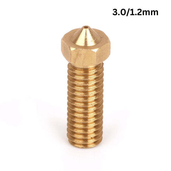 V6 Volcano Brass Length Extruder Nozzle 3.0mm x 1.2mm — view 1