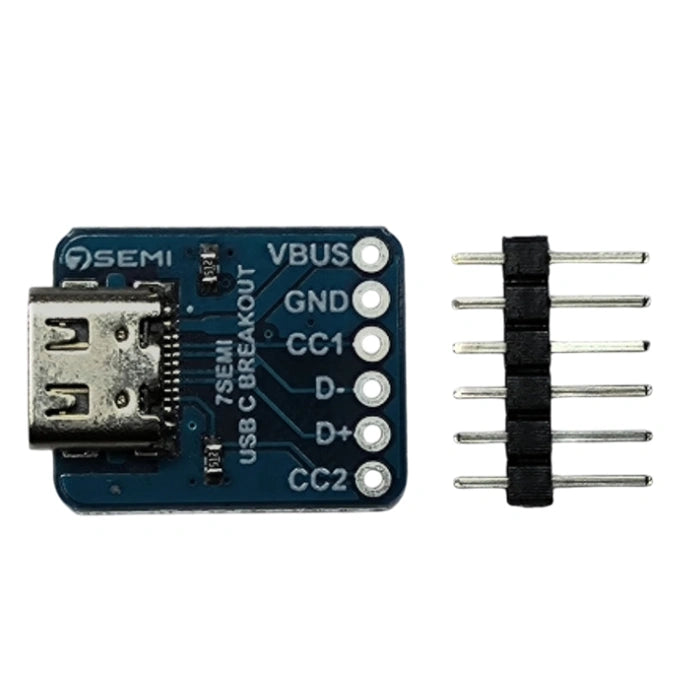 USB Type-C Connector Breakout (Female) - 7Semi — view 2
