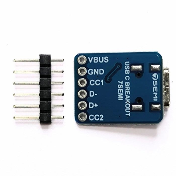 USB Type-C Connector Breakout (Female) - 7Semi — view 3
