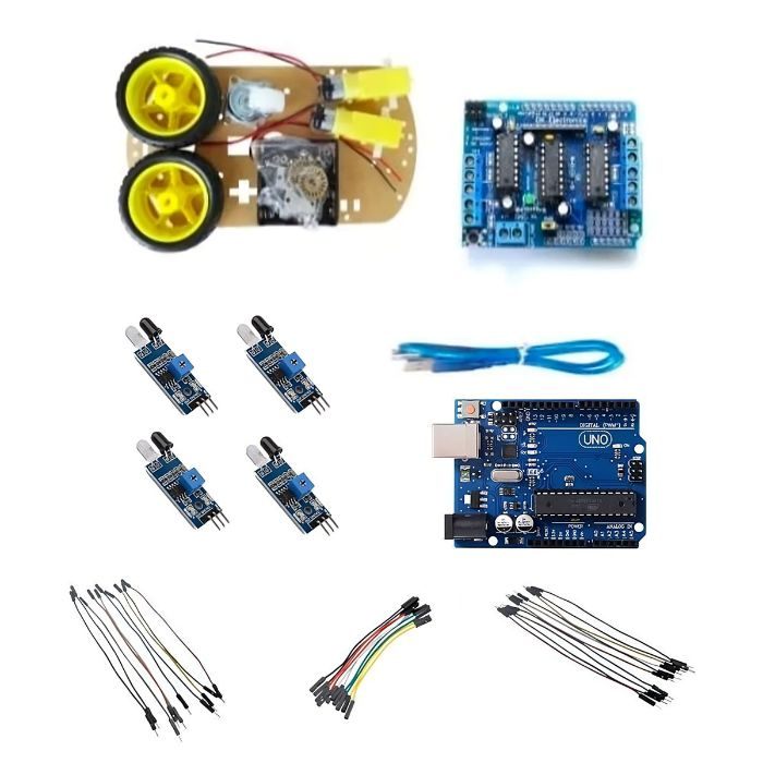 Arduino UNO DIY Line Follower Kit compatible — view 1