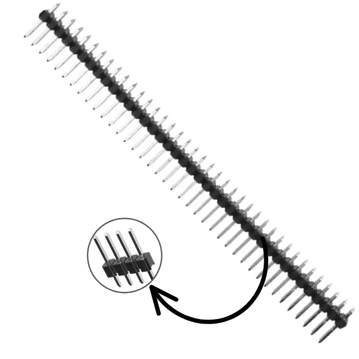 40x1 Pin 2.54mm Pitch Male Berg Strip — view 2