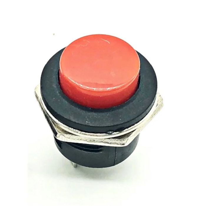 RED R13-507 16mm No Lock Push Button Momentary Switch 3A, 250V (PBS 25B Red) — view 1
