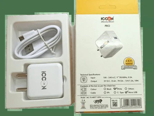 3.6A 5V White Adapter-Micro USB — view 1