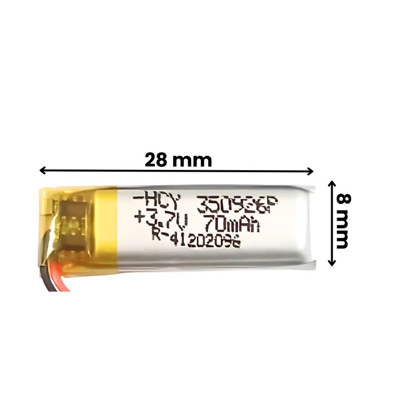 Witty Fox 70mAh Rechargeable 3.7V Lithium Polymer Battery — view 2