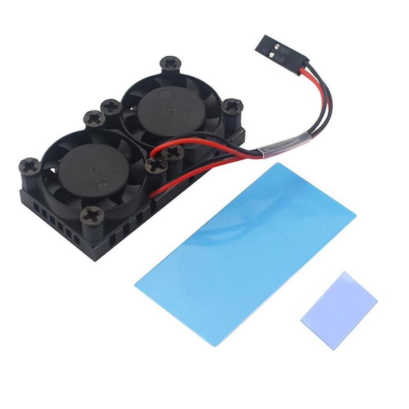 5V Dual Cooling Fan For Raspberry Pi 4 Radiator with Thermal Adhesive — view 3