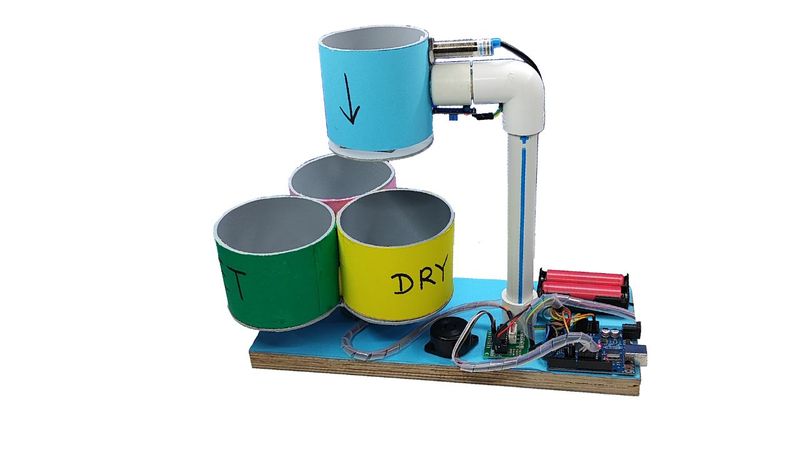 dry wet and metal waste segregator (Ready-made Project) — view 1
