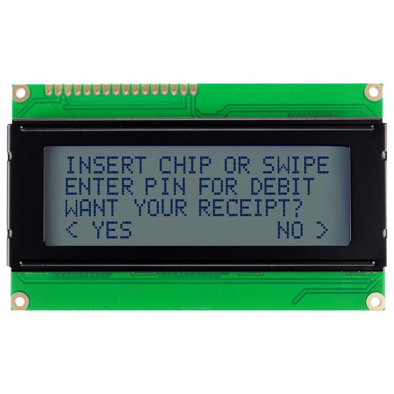 20x4 Character LCD | STN+ Gray Display with Yellow/Green Backlight — view 2