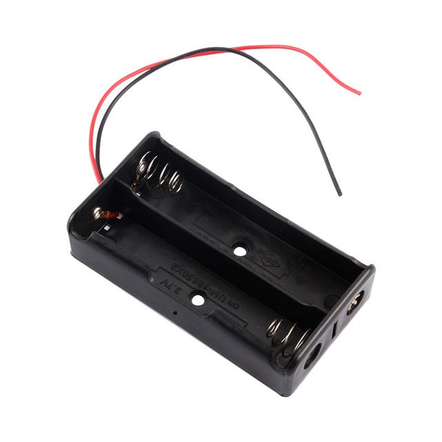 18650 Battery Holder Case - Black Plastic 2 Cell Box — view 2