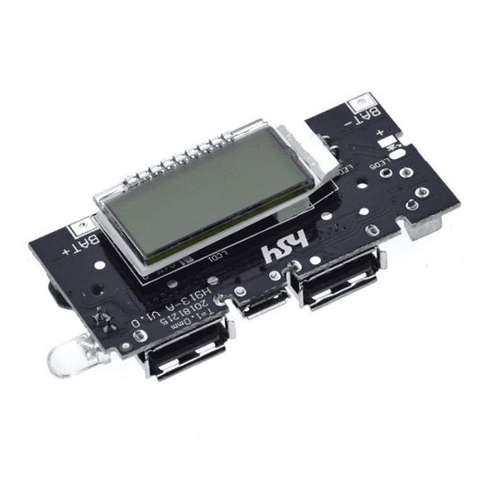 Dual USB 5V 1A 2.1A Mobile Power Bank with PCB Power Module LCD — view 1