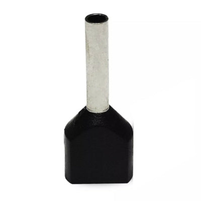 Twin Insulated Bootlace Wire Crimp Ferrule End Terminal Lug-Black-0.75 sqmm — view 1