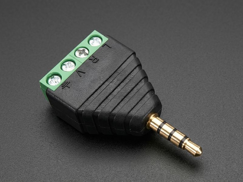 3.5mm 4-Pole Audio Plug / Jack Terminal Block — view 1